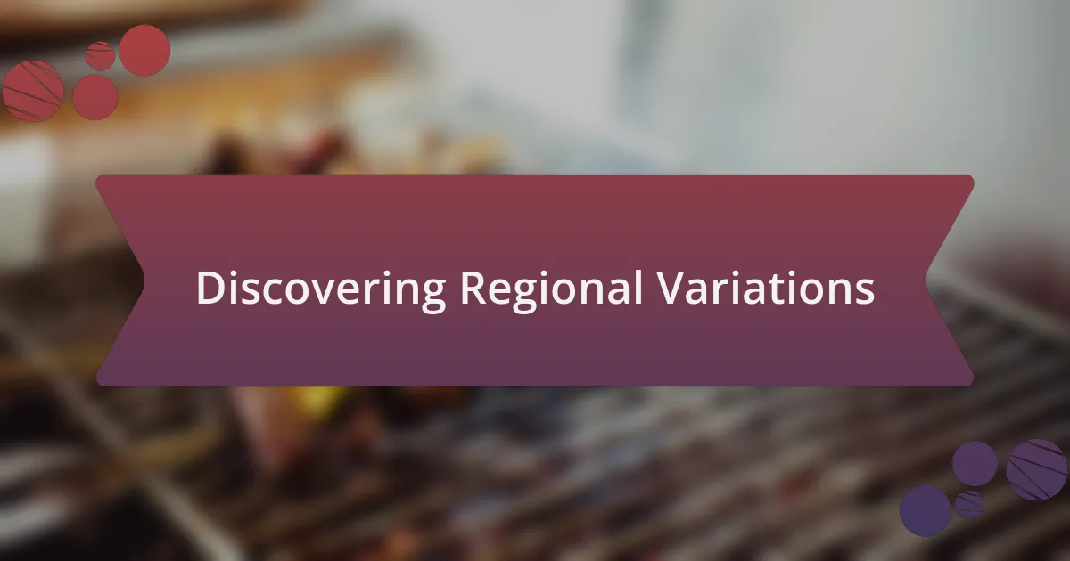 Discovering Regional Variations