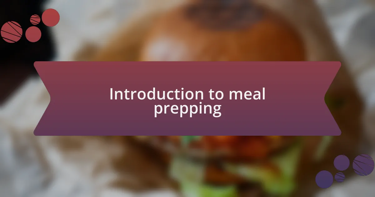 Introduction to meal prepping