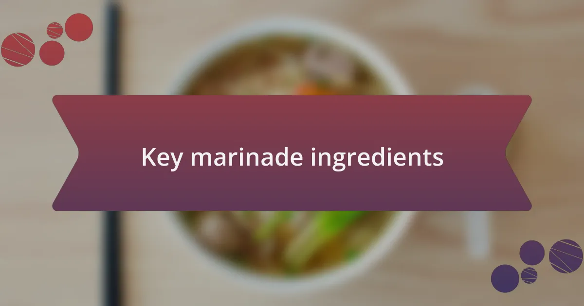 Key marinade ingredients